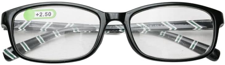 Daiso Square Stripe Reading Glasses +2.5 Magnification - Black/White - Image 1